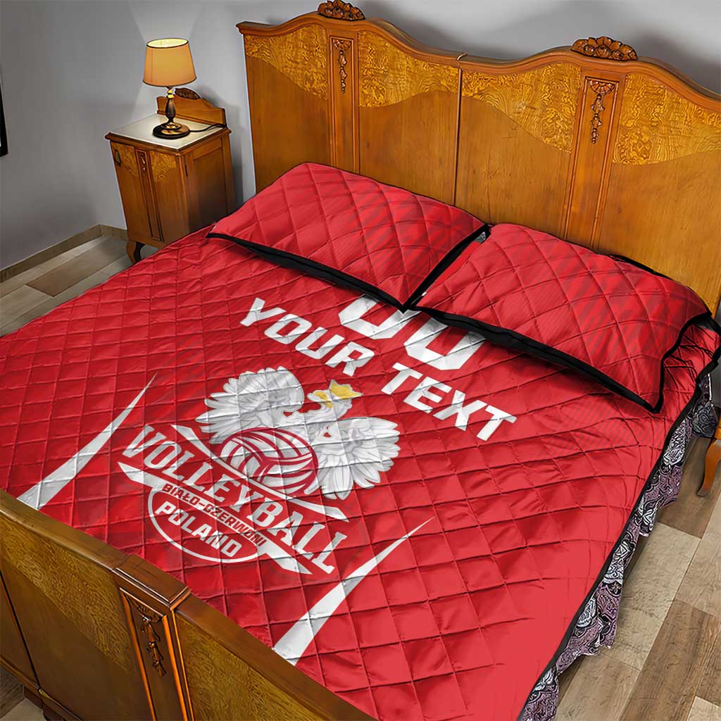 Custom Poland Volleyball Quilt Bed Set Bialo–Czerwoni Go Champions