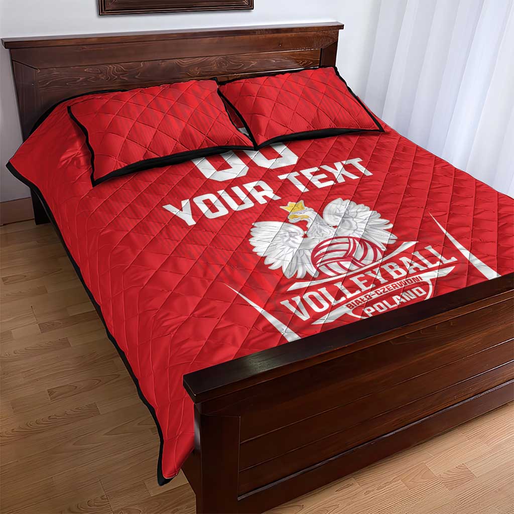 Custom Poland Volleyball Quilt Bed Set Bialo–Czerwoni Go Champions