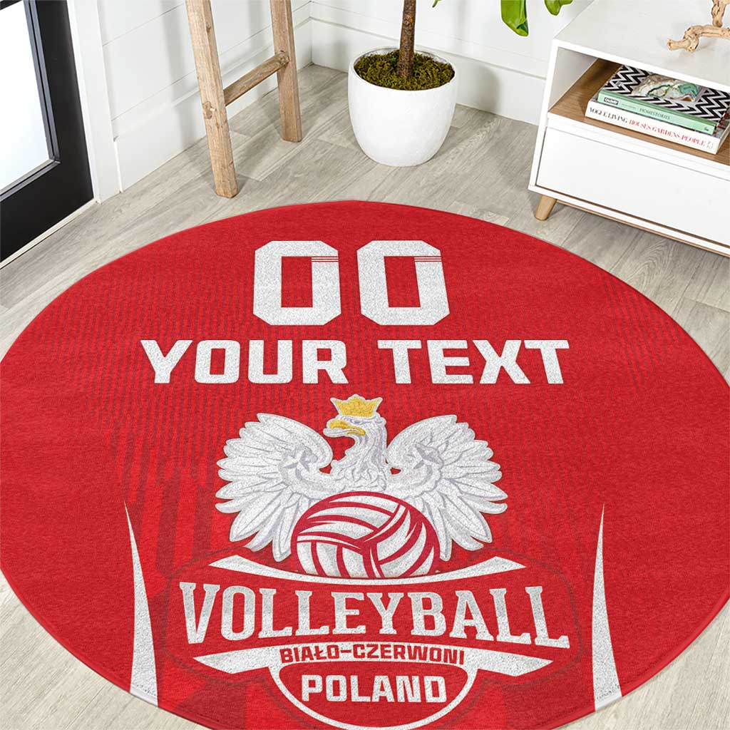 Custom Poland Volleyball Round Carpet Bialo–Czerwoni Go Champions