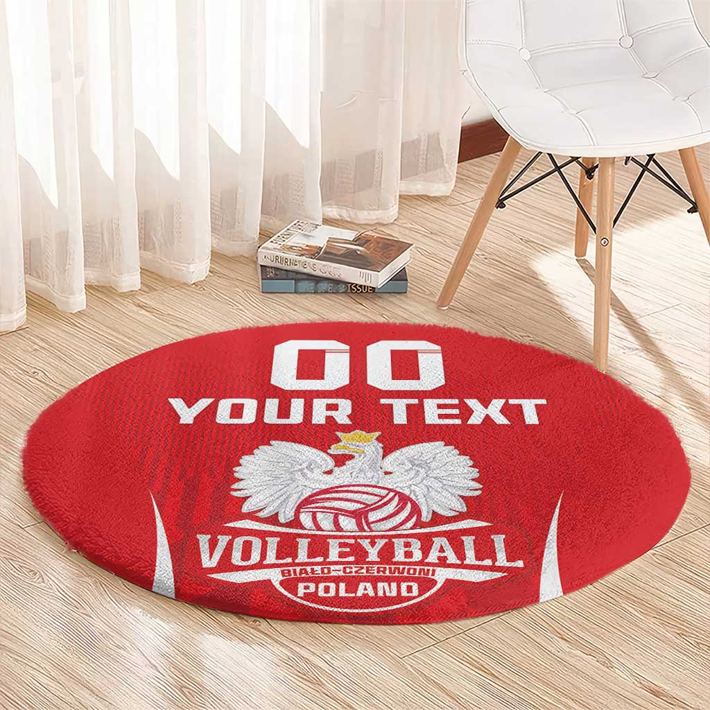 Custom Poland Volleyball Round Carpet Bialo–Czerwoni Go Champions