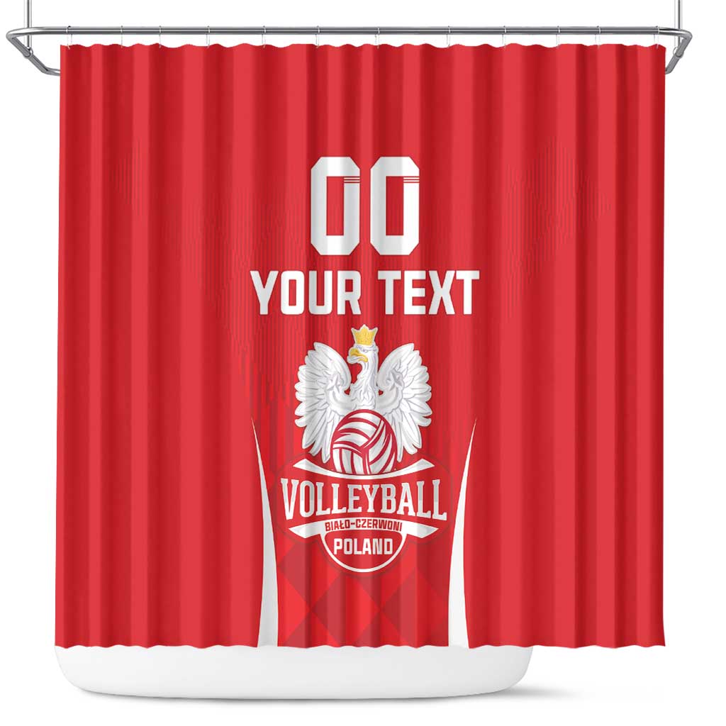 Custom Poland Volleyball Shower Curtain Bialo–Czerwoni Go Champions