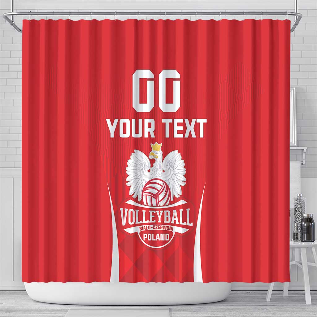 Custom Poland Volleyball Shower Curtain Bialo–Czerwoni Go Champions