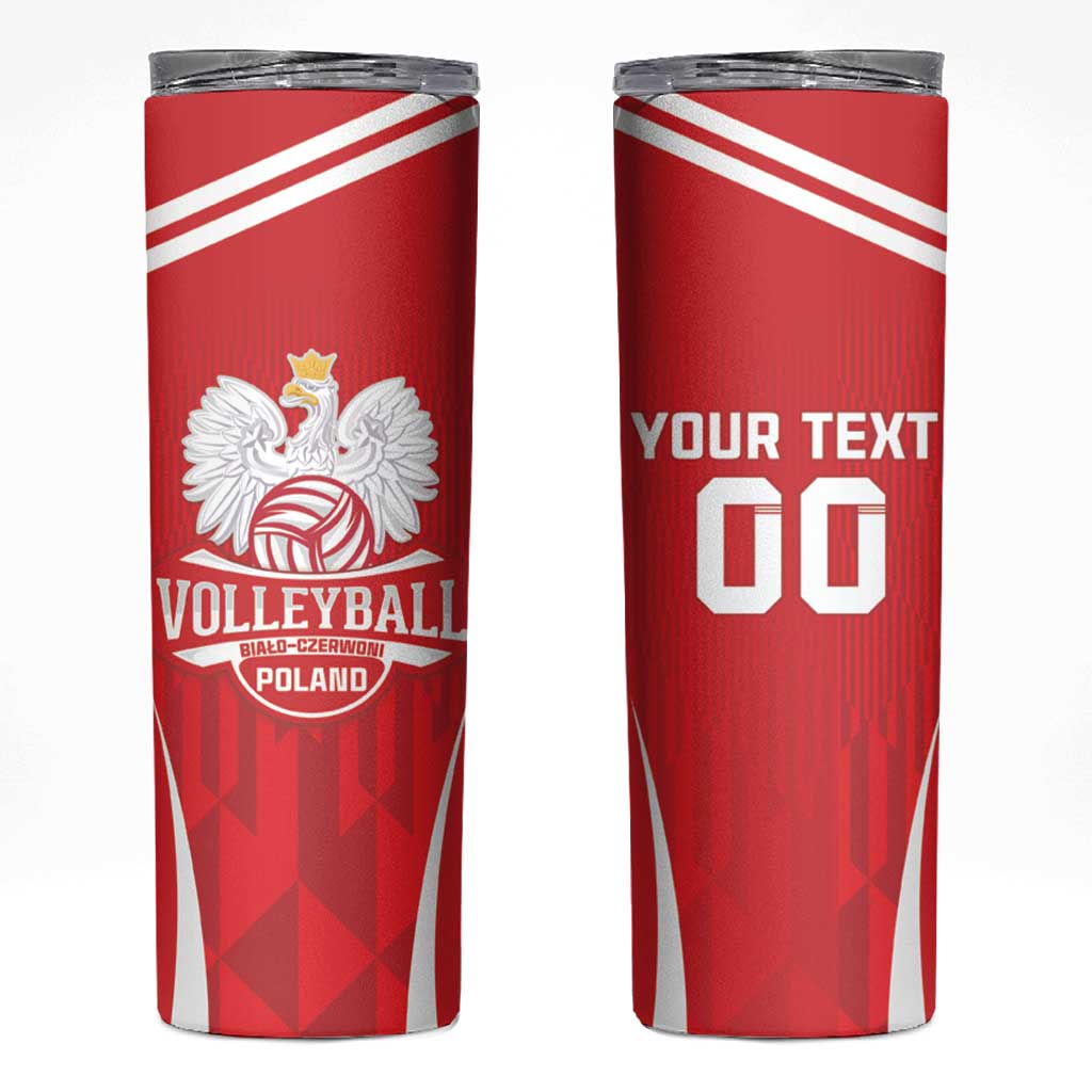 Custom Poland Volleyball Skinny Tumbler Bialo–Czerwoni Go Champions