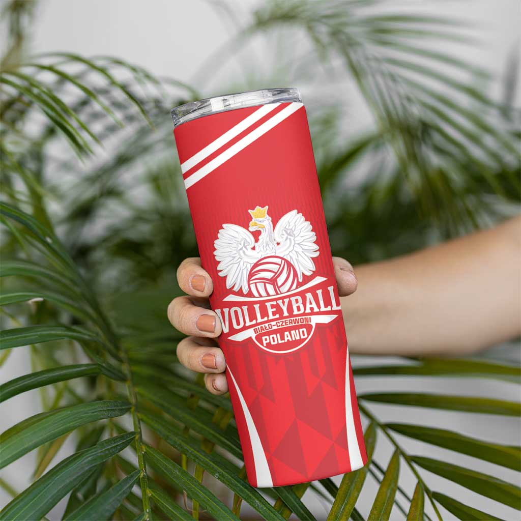 Custom Poland Volleyball Skinny Tumbler Bialo–Czerwoni Go Champions