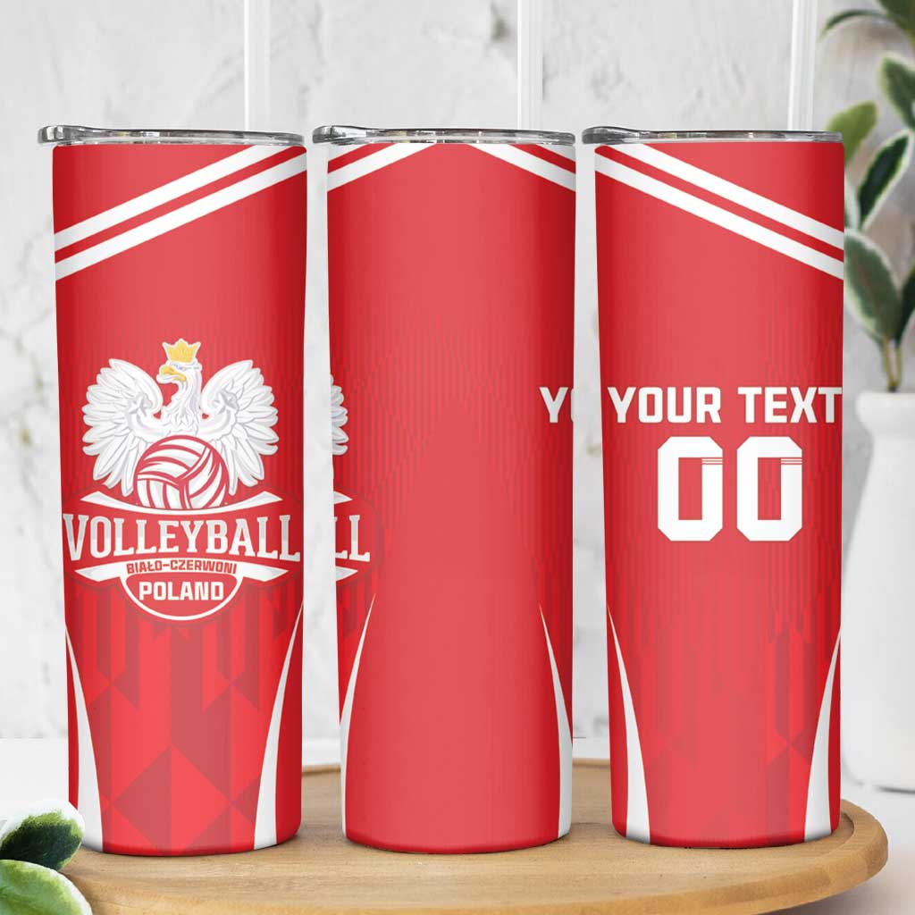 Custom Poland Volleyball Skinny Tumbler Bialo–Czerwoni Go Champions