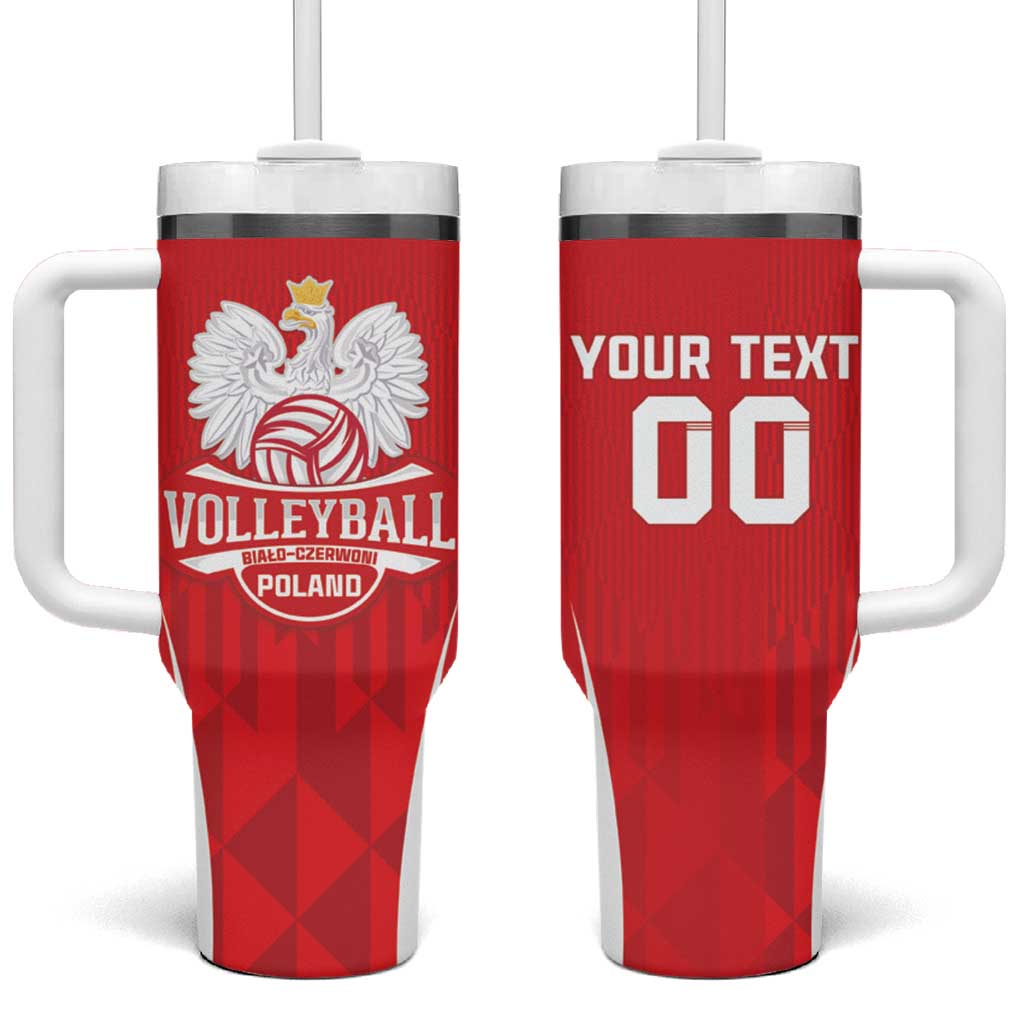 Custom Poland Volleyball Tumbler With Handle Bialo–Czerwoni Go Champions