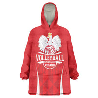 Custom Poland Volleyball Wearable Blanket Hoodie Bialo–Czerwoni Go Champions
