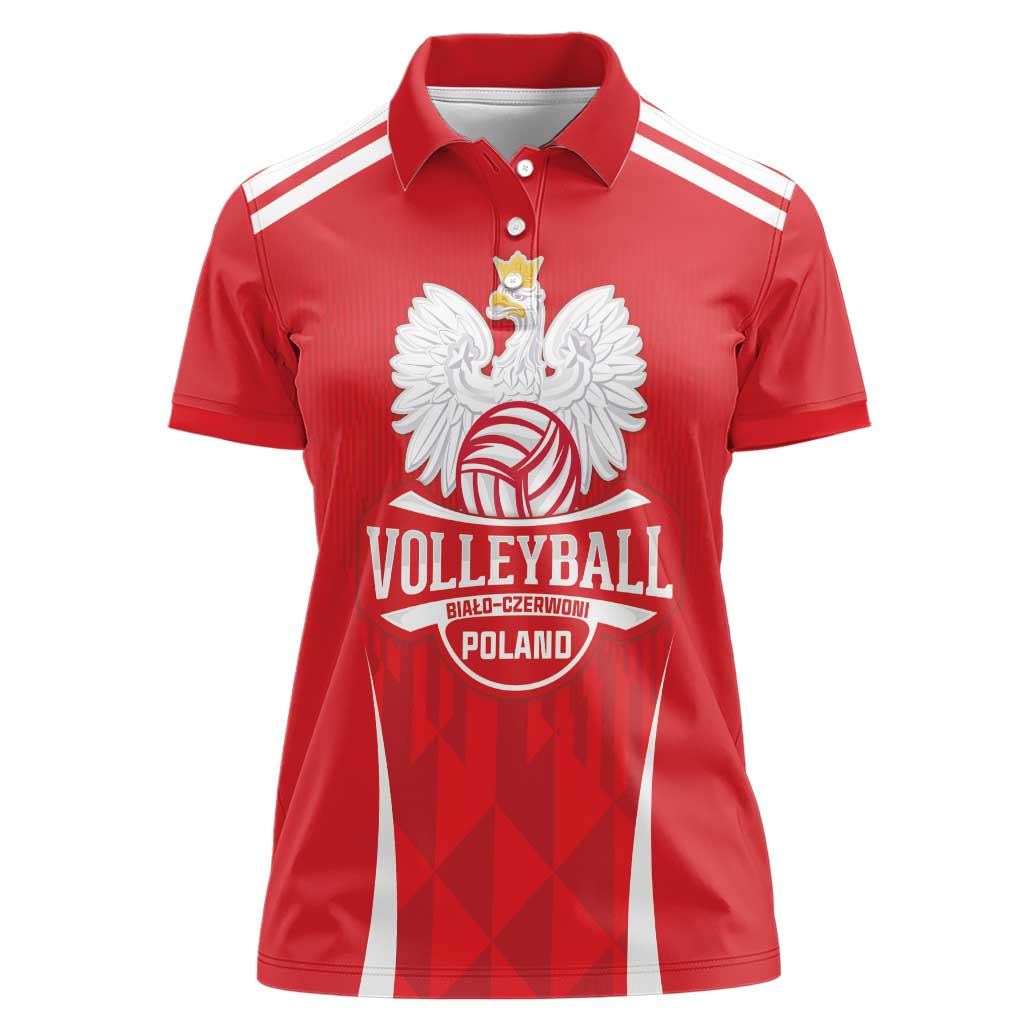 Custom Poland Volleyball Women Polo Shirt Bialo–Czerwoni Go Champions