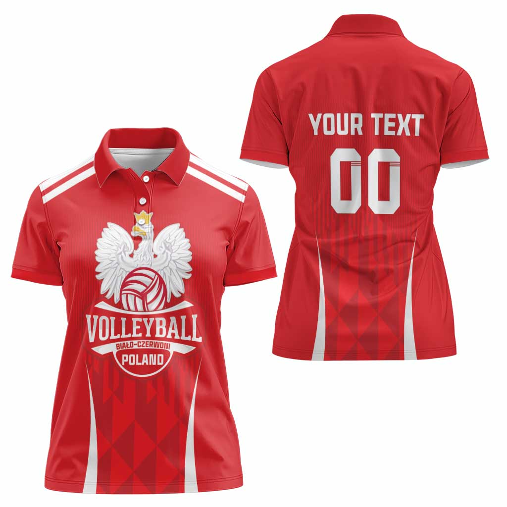Custom Poland Volleyball Women Polo Shirt Bialo–Czerwoni Go Champions