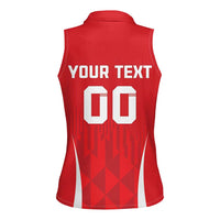 Custom Poland Volleyball Women Sleeveless Polo Shirt Bialo–Czerwoni Go Champions