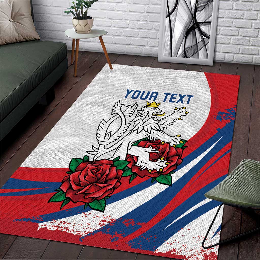 Personalized Czech Republic Area Rug Pravda Vitezi With Rose