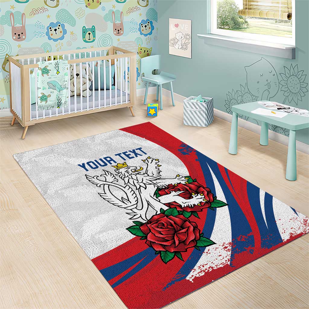 Personalized Czech Republic Area Rug Pravda Vitezi With Rose