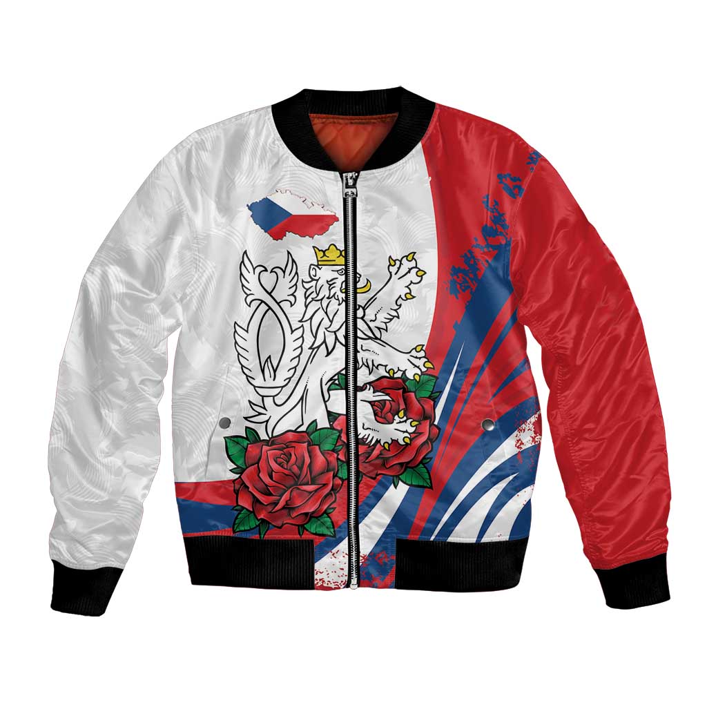 Personalized Czech Republic Bomber Jacket Pravda Vitezi With Rose
