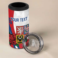 Personalized Czech Republic 4 in 1 Can Cooler Tumbler Pravda Vitezi With Rose