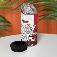 Personalized Czech Republic 4 in 1 Can Cooler Tumbler Pravda Vitezi With Rose