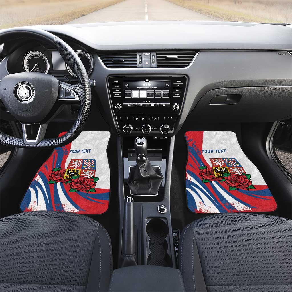 Personalized Czech Republic Car Mats Pravda Vitezi With Rose