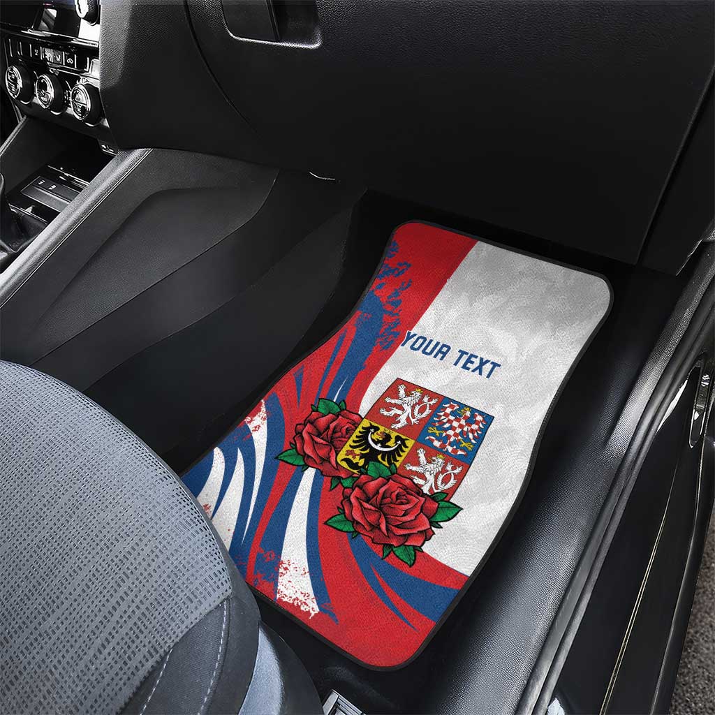Personalized Czech Republic Car Mats Pravda Vitezi With Rose