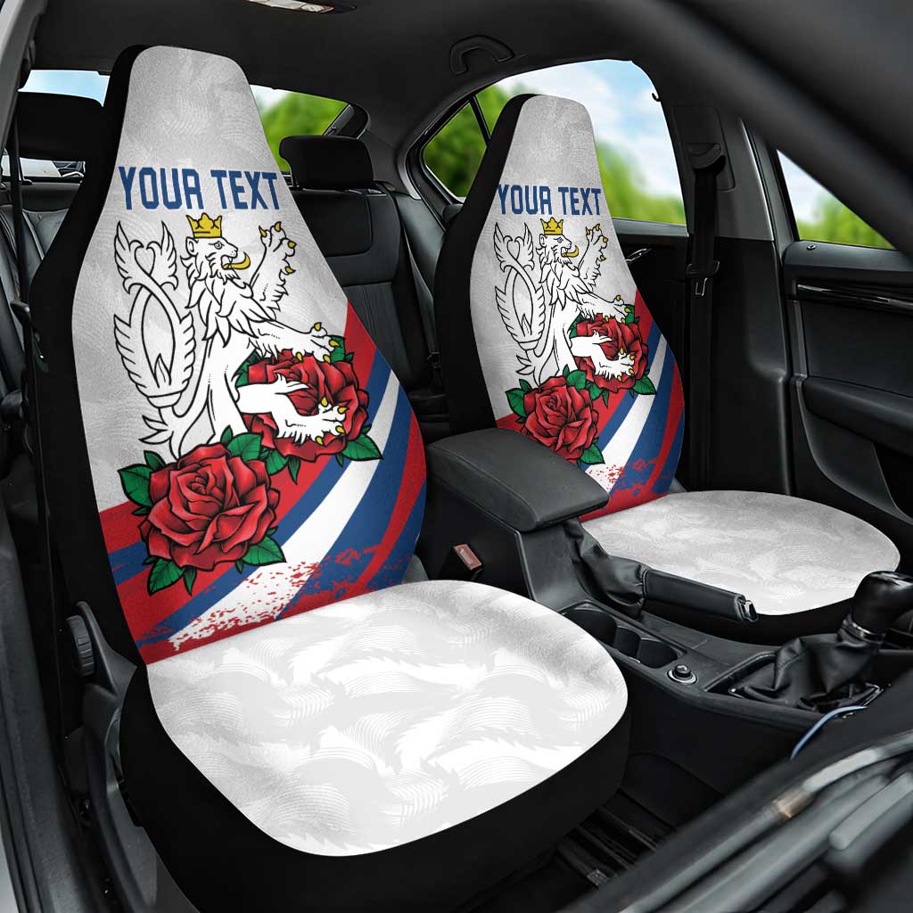 Personalized Czech Republic Car Seat Cover Pravda Vitezi With Rose