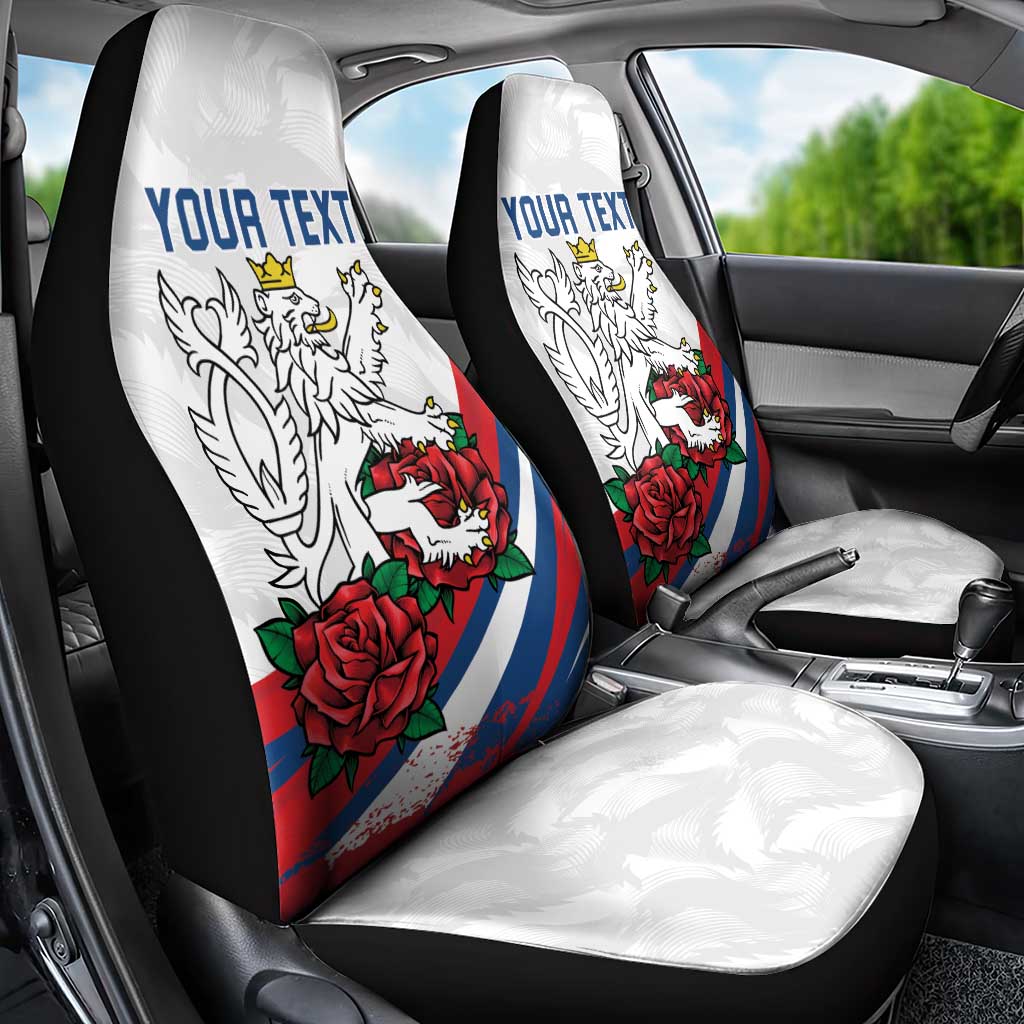 Personalized Czech Republic Car Seat Cover Pravda Vitezi With Rose