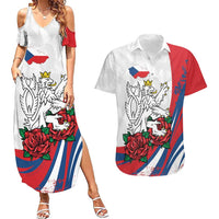 Personalized Czech Republic Couples Matching Summer Maxi Dress and Hawaiian Shirt Pravda Vitezi With Rose