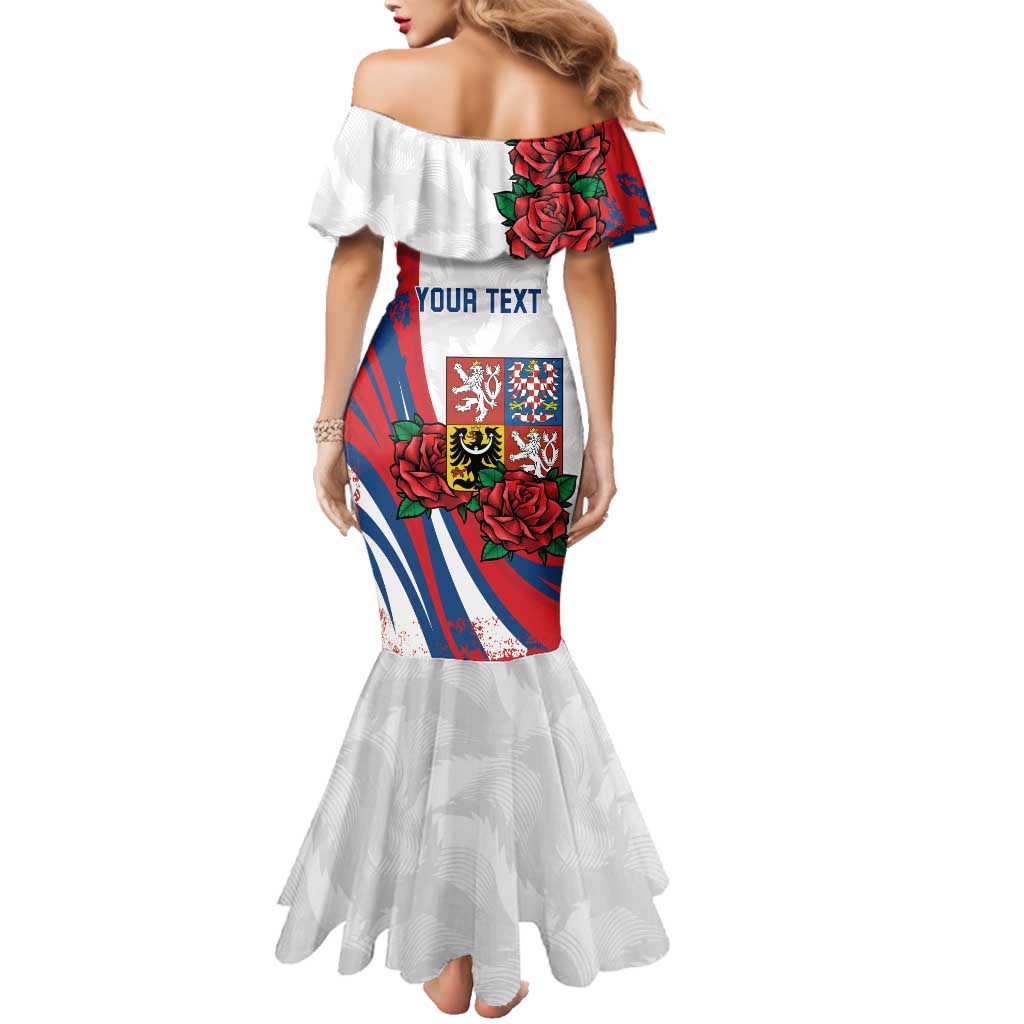 Personalized Czech Republic Family Matching Mermaid Dress and Hawaiian Shirt Pravda Vitezi With Rose