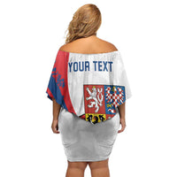 Personalized Czech Republic Family Matching Off Shoulder Short Dress and Hawaiian Shirt Pravda Vitezi With Rose