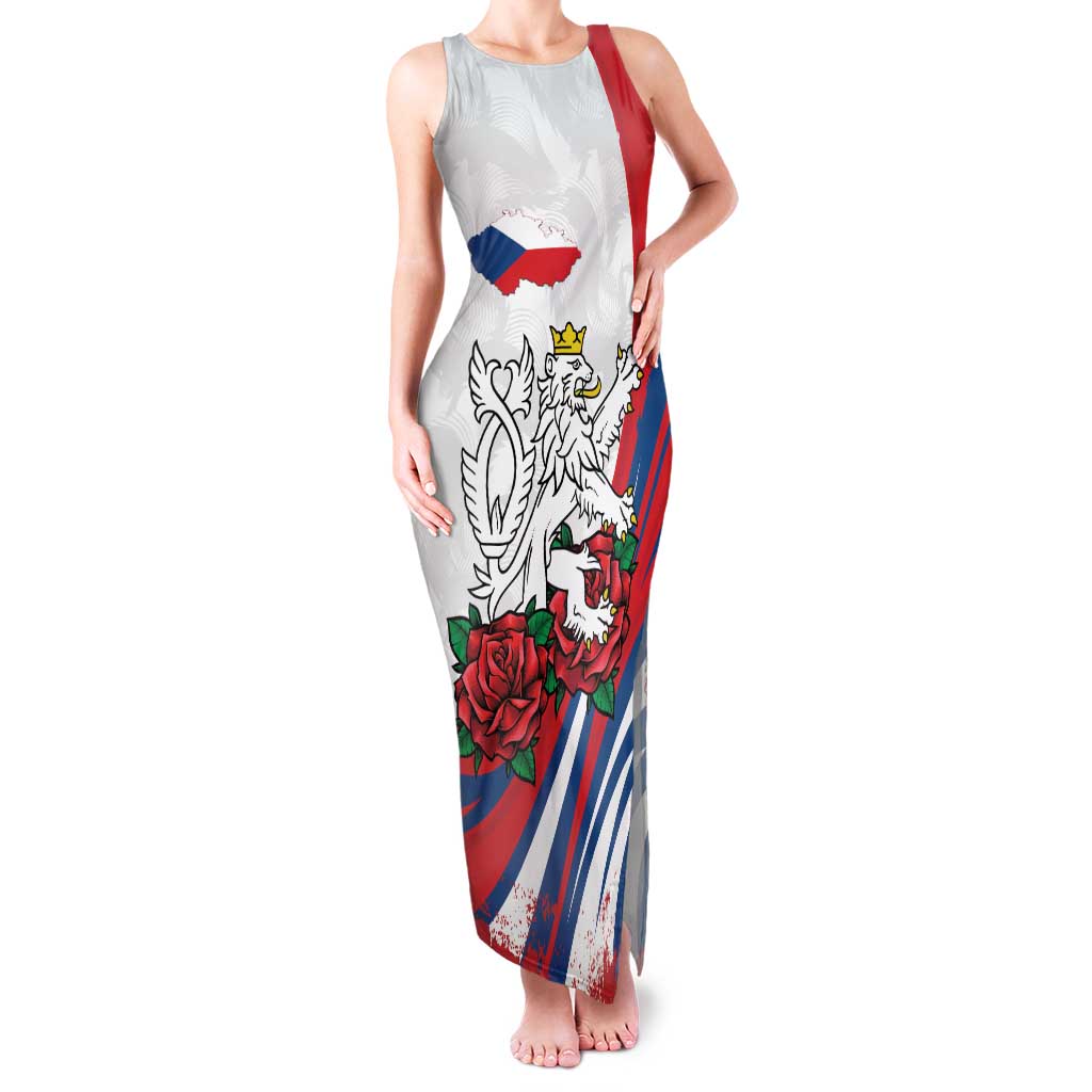 Personalized Czech Republic Family Matching Tank Maxi Dress and Hawaiian Shirt Pravda Vitezi With Rose