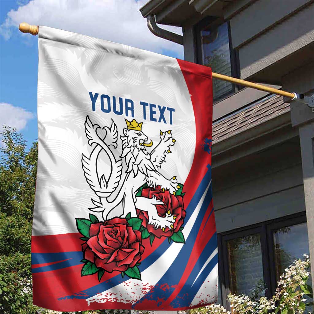 Personalized Czech Republic Garden Flag Pravda Vitezi With Rose