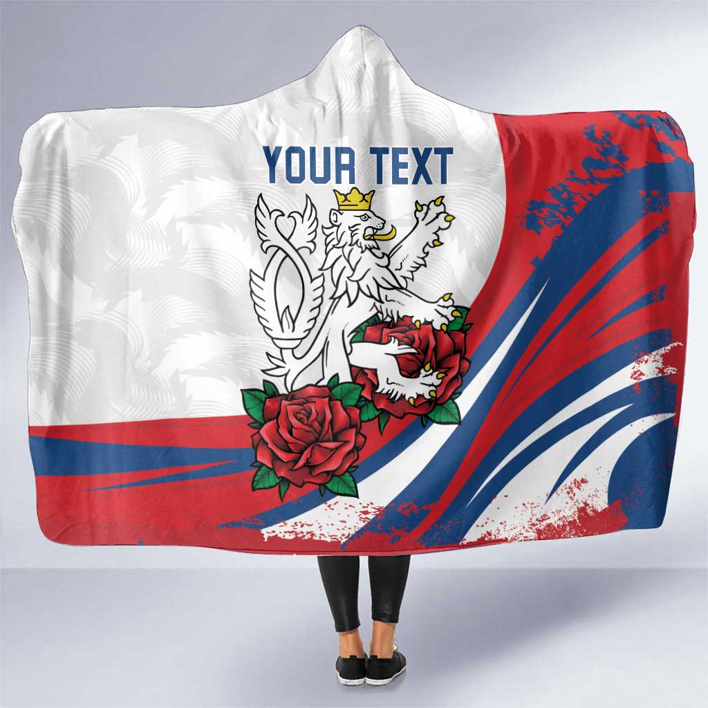 Personalized Czech Republic Hooded Blanket Pravda Vitezi With Rose