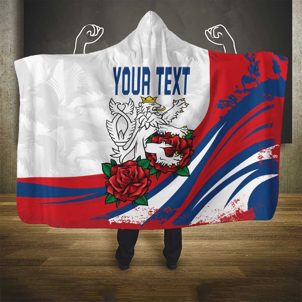 Personalized Czech Republic Hooded Blanket Pravda Vitezi With Rose
