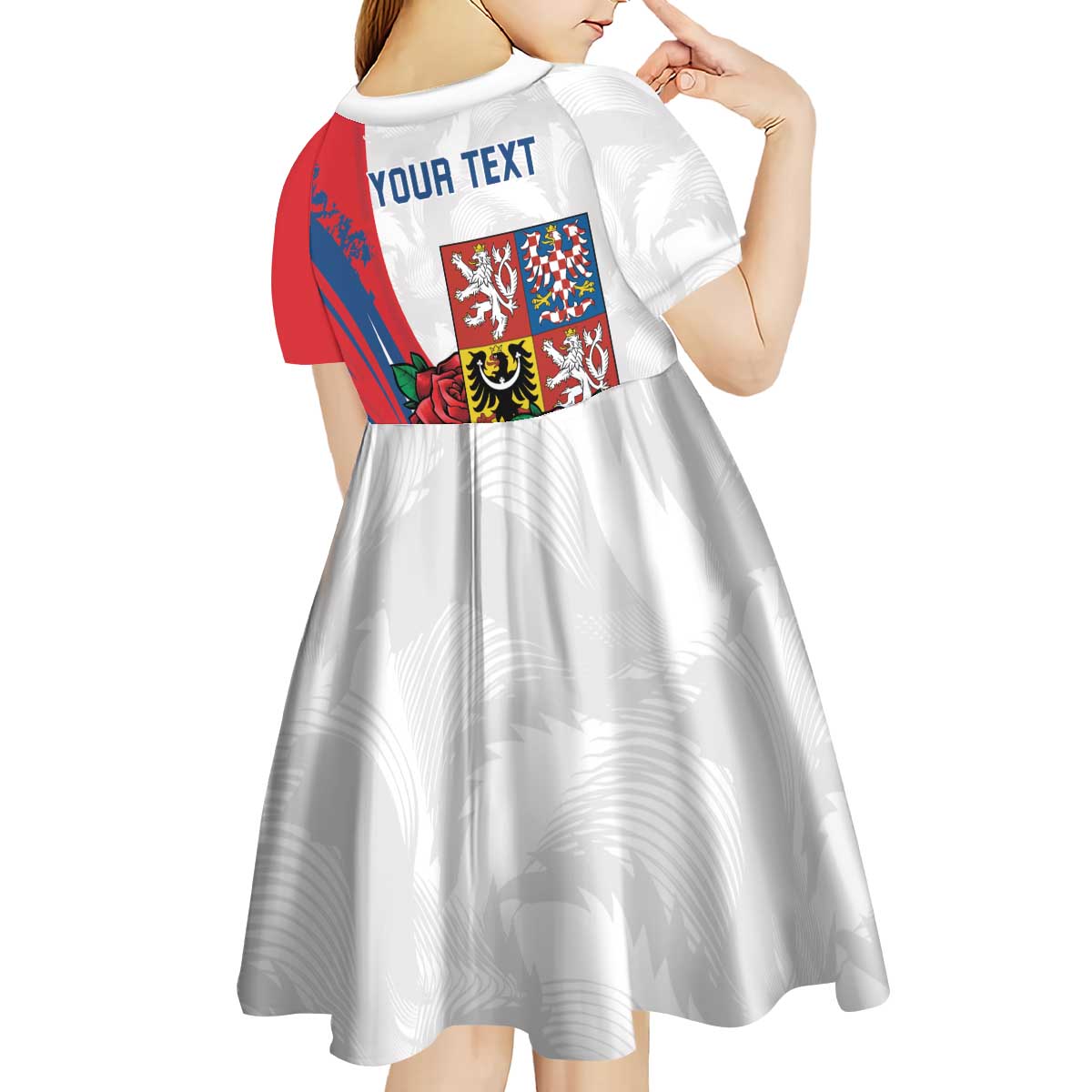 Personalized Czech Republic Kid Short Sleeve Dress Pravda Vitezi With Rose