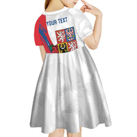 Personalized Czech Republic Kid Short Sleeve Dress Pravda Vitezi With Rose