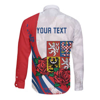 Personalized Czech Republic Long Sleeve Button Shirt Pravda Vitezi With Rose