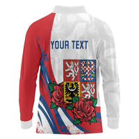 Personalized Czech Republic Long Sleeve Polo Shirt Pravda Vitezi With Rose