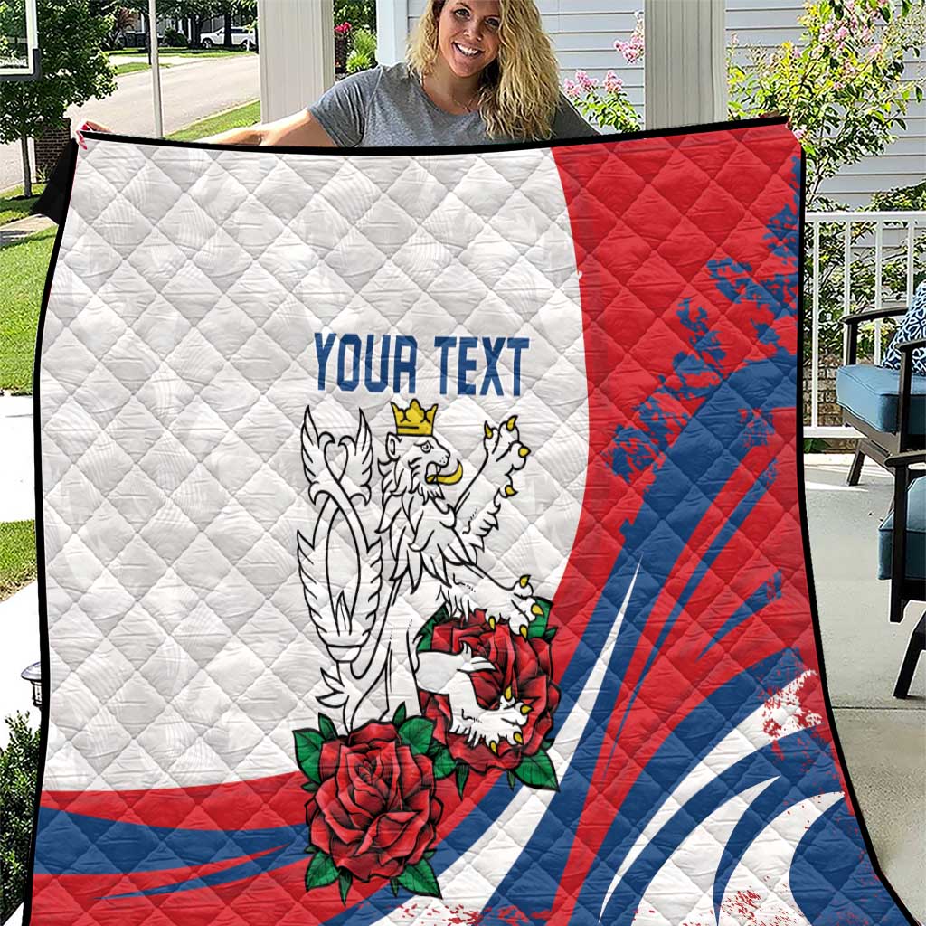 Personalized Czech Republic Quilt Pravda Vitezi With Rose