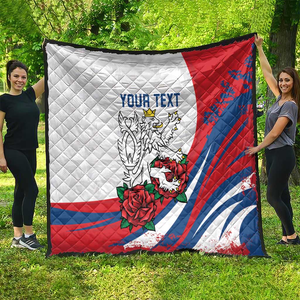 Personalized Czech Republic Quilt Pravda Vitezi With Rose