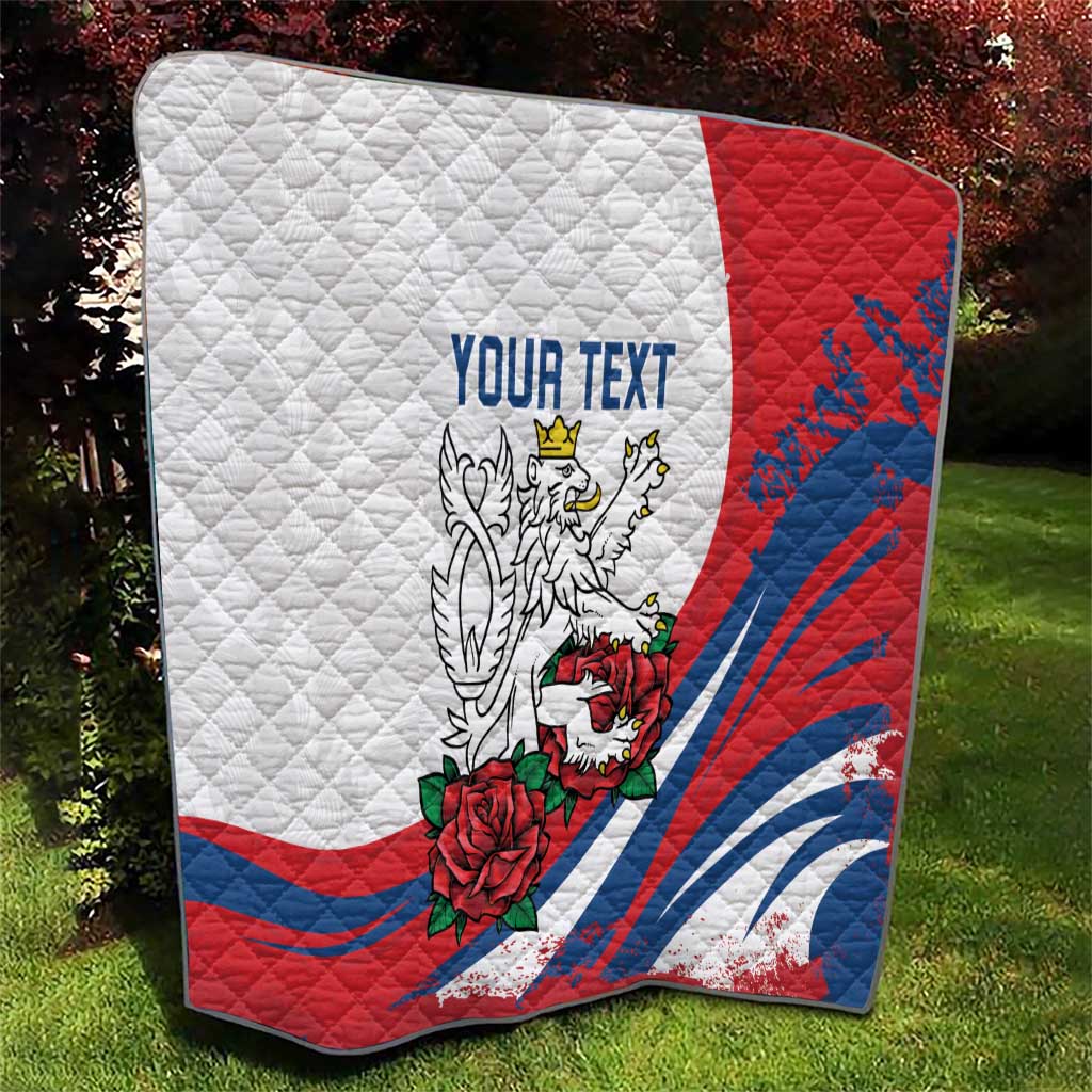 Personalized Czech Republic Quilt Pravda Vitezi With Rose