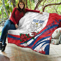 Personalized Czech Republic Quilt Pravda Vitezi With Rose