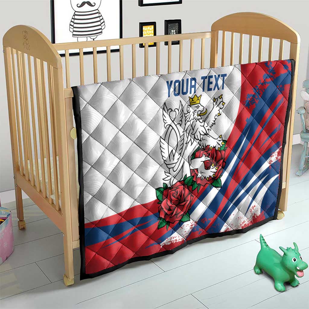 Personalized Czech Republic Quilt Pravda Vitezi With Rose