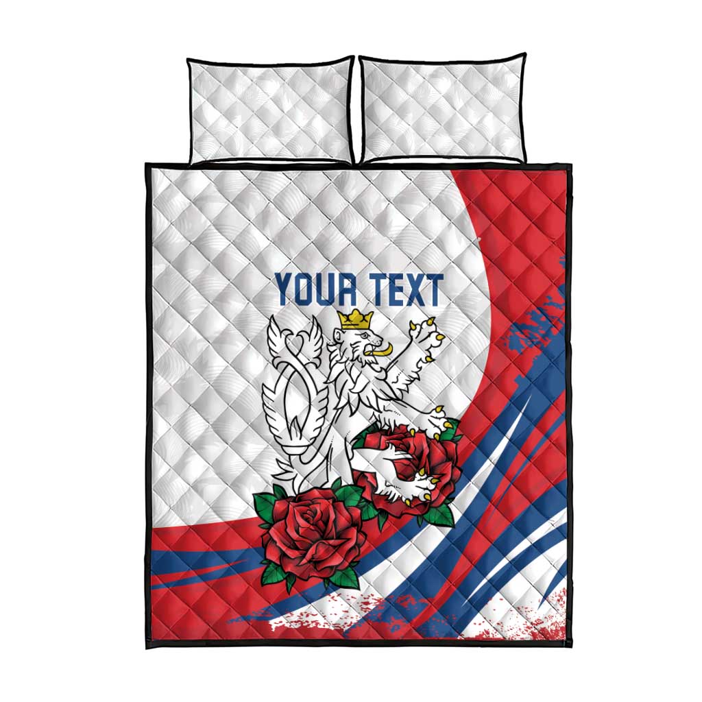 Personalized Czech Republic Quilt Bed Set Pravda Vitezi With Rose