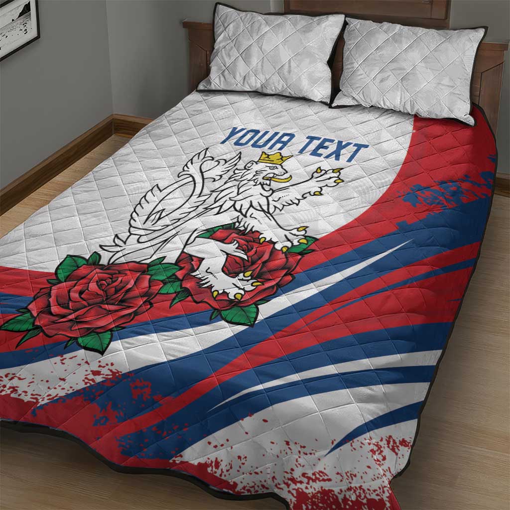 Personalized Czech Republic Quilt Bed Set Pravda Vitezi With Rose