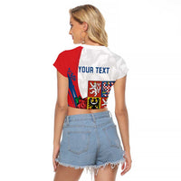 Personalized Czech Republic Raglan Cropped T Shirt Pravda Vitezi With Rose