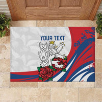 Personalized Czech Republic Rubber Doormat Pravda Vitezi With Rose