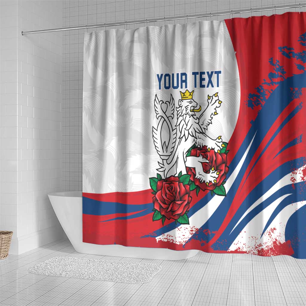 Personalized Czech Republic Shower Curtain Pravda Vitezi With Rose