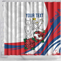 Personalized Czech Republic Shower Curtain Pravda Vitezi With Rose