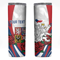 Personalized Czech Republic Skinny Tumbler Pravda Vitezi With Rose