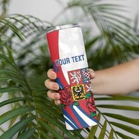 Personalized Czech Republic Skinny Tumbler Pravda Vitezi With Rose