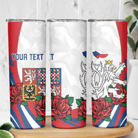 Personalized Czech Republic Skinny Tumbler Pravda Vitezi With Rose
