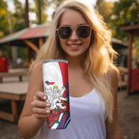 Personalized Czech Republic Skinny Tumbler Pravda Vitezi With Rose