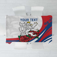 Personalized Czech Republic Tablecloth Pravda Vitezi With Rose